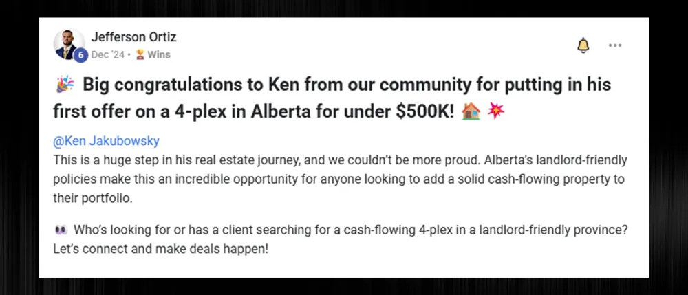 Ken puts in his first offer on a 4-plex in Alberta under $500K.