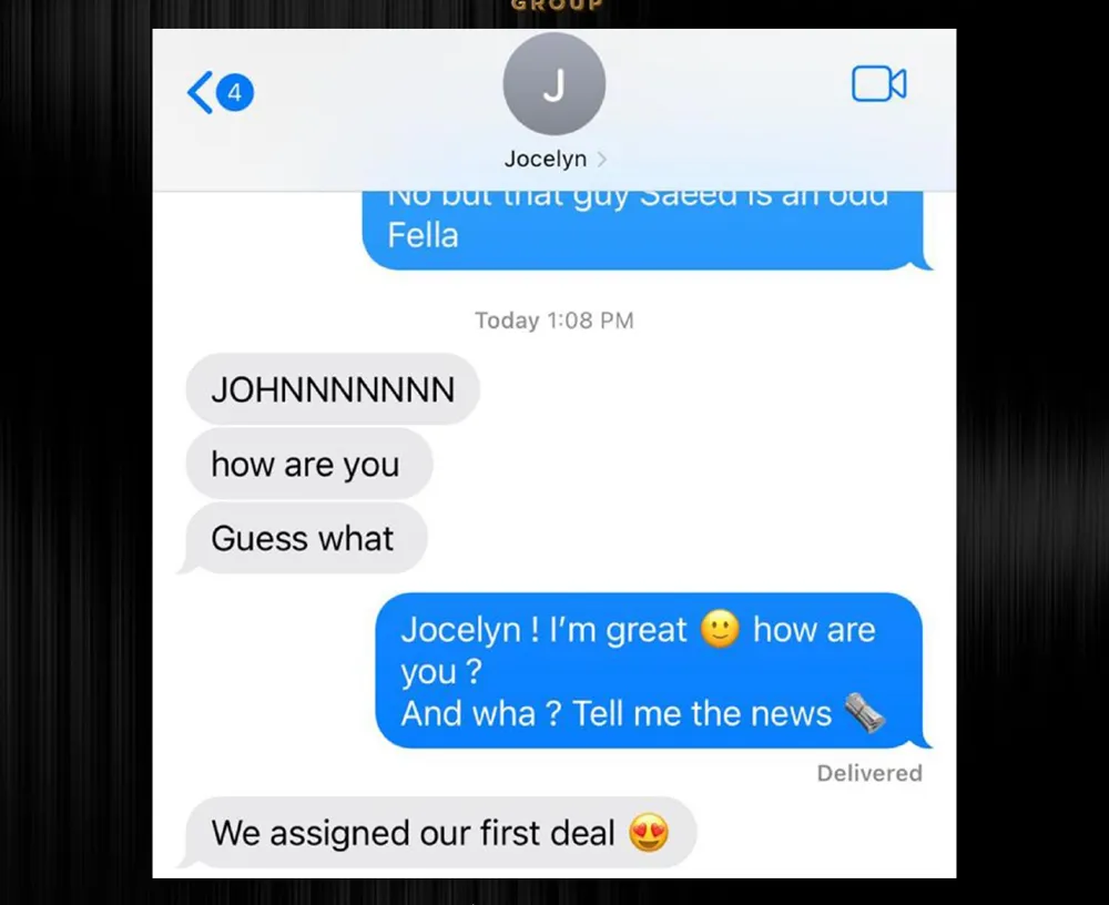 Jocelyn: “We assigned our first deal.”